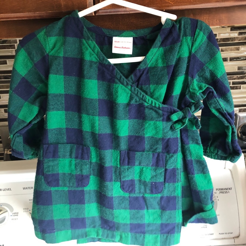 Blue and green plaid dress